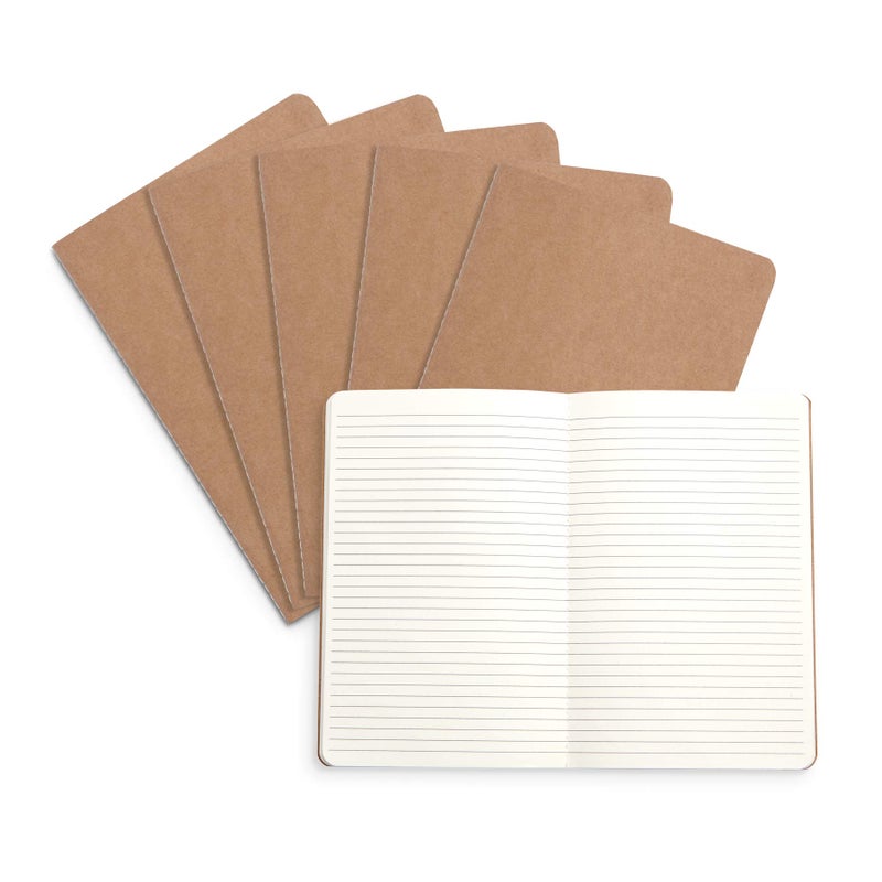 Blue Summit Supplies Travel Journals, Bulk 6 Pack Journal Set with Lined Paper, Lightweight Journal with Kraft Paper Covers, 8.25â€ x 5.5â€ (21cm x 14cm), 60 Pages, Set of 6 - Image 1